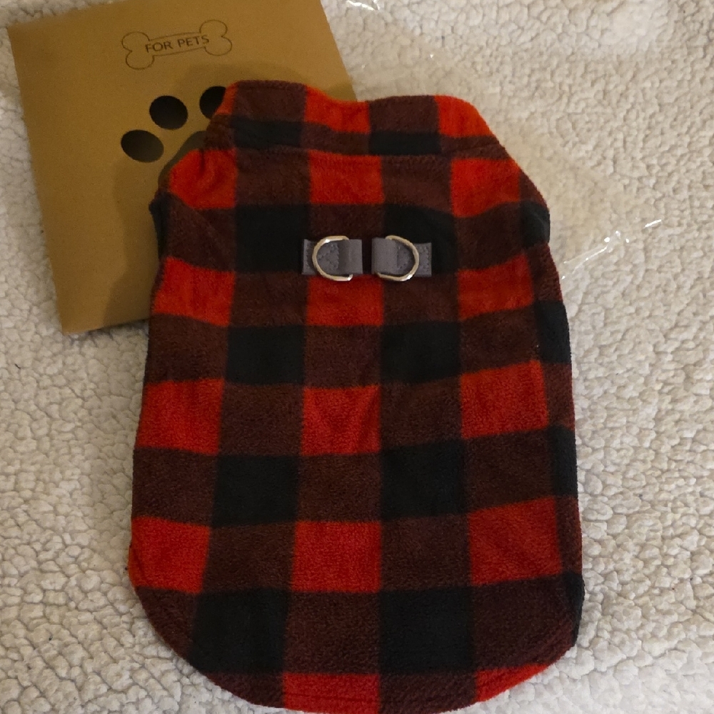 Red and Black Plaid Pet Jacket